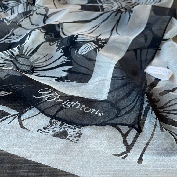 Brighton Black & White Silk Scarf - Picture 1 of 8